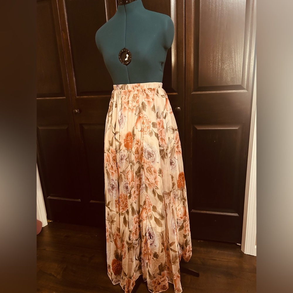 Chicwish Floral Maxi Skirt